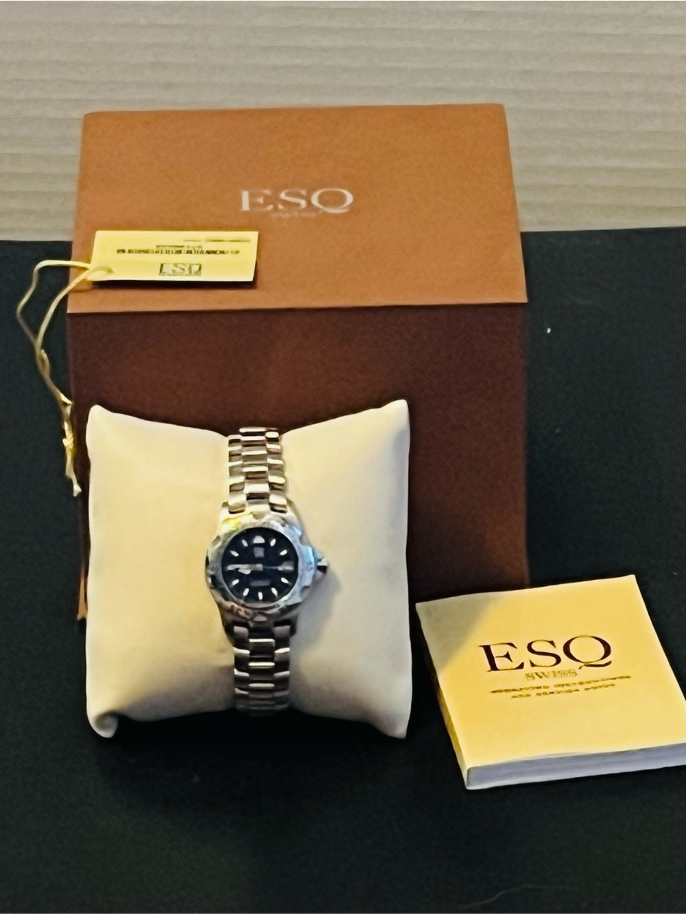 ESQ Women's Stainless Steel Watch - Silver with Black Dial